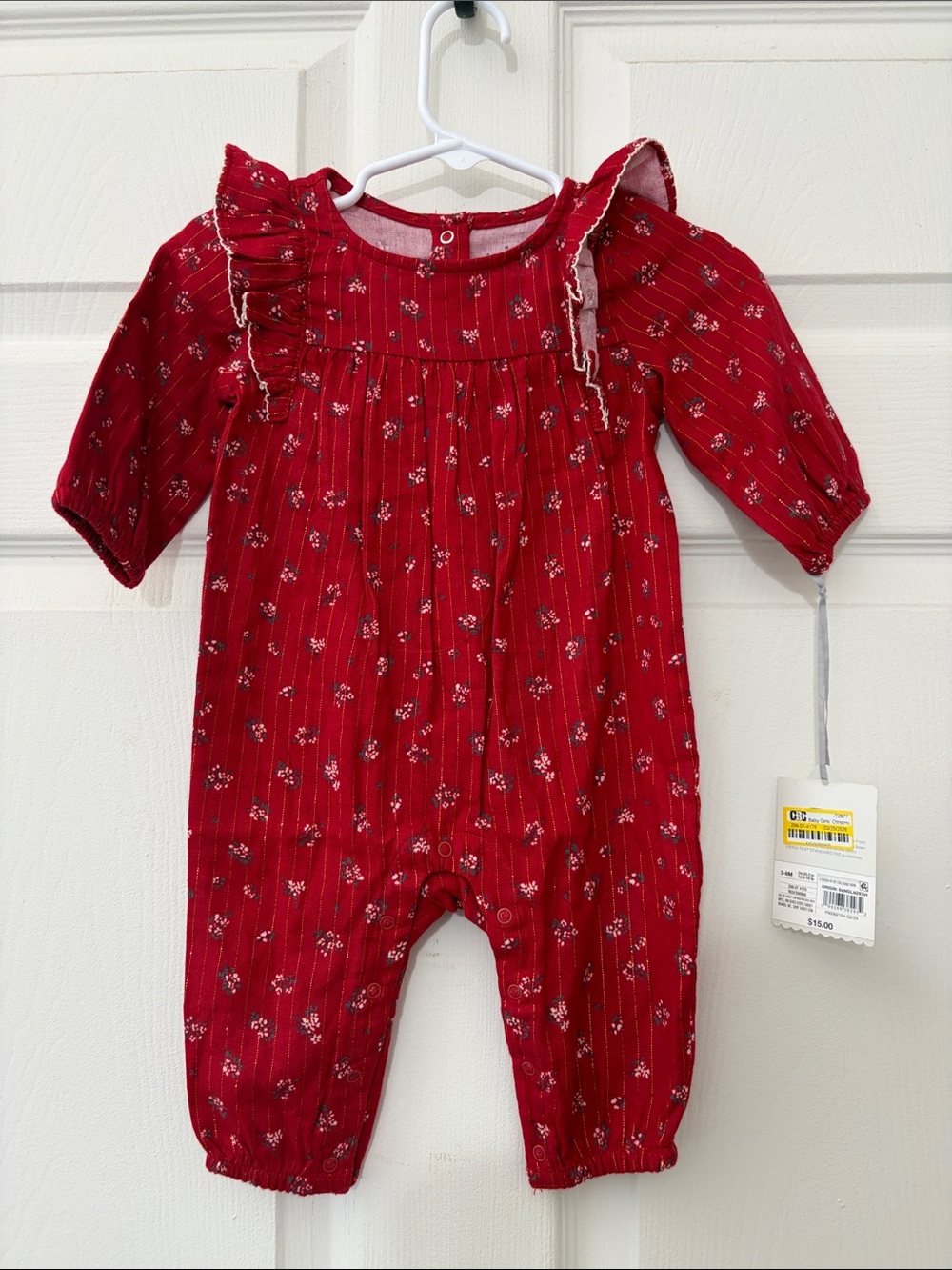 NWT Red Floral Ruffle One-Piece